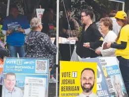  ?? ?? Prepoll voting at Reedy Creek Baptist Church. Picture: Glenn Hampson