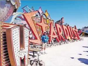  ?? PHOTO BY JOHN NOWLAN ?? The Guide at The Neon Museum. Former Casino Glitter.