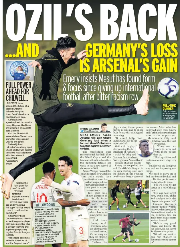  ??  ?? Ozil can focus on Arsenal now is not playing for Germany