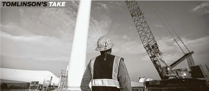  ?? Elizabeth Conley / Staff photograph­er ?? Texas’ premier oil field may have a lot of oil, but it has limitless wind and sunlight.