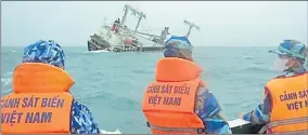  ?? Picture: Martime Executive ?? Search and rescue operation for the sinking cargo ship- Vietnam Coast Guard.