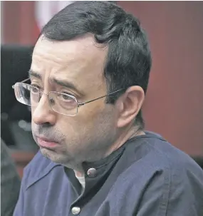  ??  ?? Larry Nassar sentenced to up to 175 years in prison.
