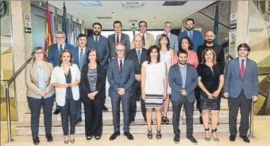  ?? FOTO: CSD ?? En el CSD A la reunión con el ministro Guirao y Rienda asistió entre otros Gerard Figueras, Secretari General de l’Esport