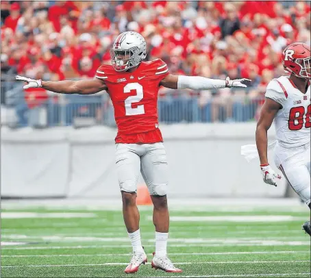  ?? [ADAM CAIRNS/DISPATCH] ?? After two seasons lost to hamstring injuries, Marshon Lattimore became an NFL prospect with a standout season at cornerback in 2016.