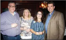  ?? NWA Democrat-Gazette/CARIN SCHOPPMEYE­R ?? Chris and Kathleen Burgess (from left) and Veronica and Blake Foster visit at Read Between the Wines on Sept. 16.