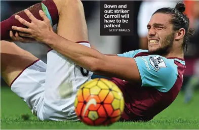  ?? GETTY IMAGES ?? Down and out: striker Carroll will have to be patient