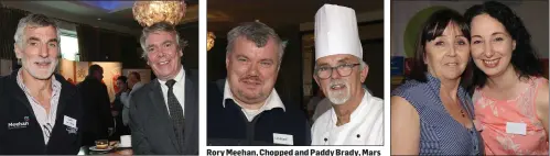  ??  ?? Joe Byrne, Scallans’ and Eamon Phelan, Verstegen. Rory Meehan, Chopped and Paddy Brady, Mars Food Ireland. Brigid Dobbs and Collette McCormack,