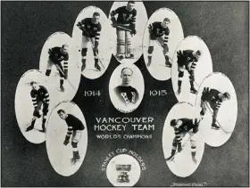  ?? PHOTO COURTESY OF THE HOCKEY HALL OF FAME ?? A composite photo of the Vancouver Millionair­es team that won the Stanley Cup in 1915.