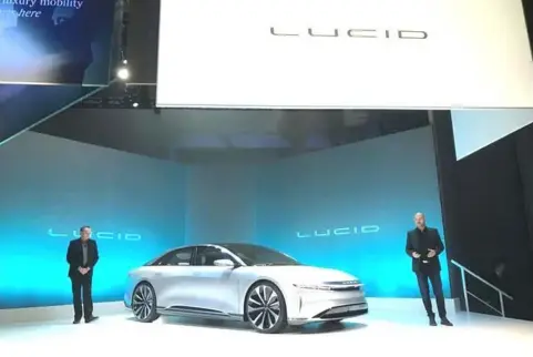  ??  ?? California-based Lucid Motors, formerly named Atieva, unveiled a prototype of a luxury sedan the Lucid Air at its unveiling in Fremont, California. — Reuters