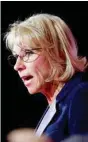  ?? ASSOCIATED PRESS FILE PHOTO ?? U.S. Education Secretary Betsy DeVos speaks earlier this month at a dinner hosted by the Washington Policy Center in Bellevue, Wash.