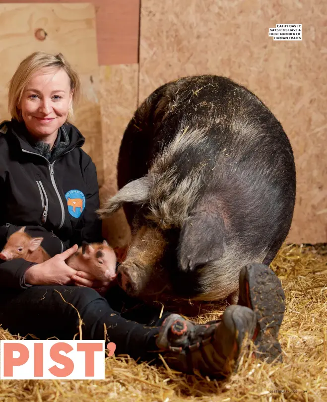  ?? ?? CATHY DAVEY SAYS PIGS HAVE A HUGE NUMBER OF HUMAN TRAITS