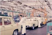  ??  ?? Early production models with Dauphines and 4s in 1962