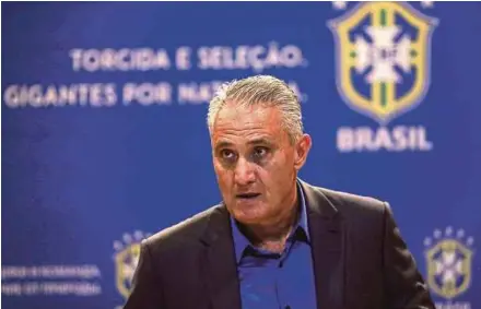  ?? EPA PIC ?? Brazil coach Tite announces the squad to play in the World Cup in Russia from June 14-July 15 on Monday.