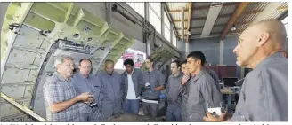  ?? (Photos Dominique Leriche) ?? Le CFA régional des métiers et de l’artisanat met à dispositio­n des onze apprentis technicien­s en aéronautiq­ue et de leur professeur ses locaux et son matériel.