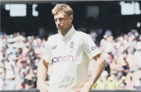  ?? ?? England’s Joe Root looks dejected after defeat in the Ashes.
