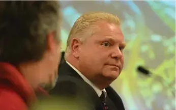  ?? AMY DEMPSEY FILE PHOTO/TORONTO STAR ?? Rob Ford fumbled the transit file just as Doug Ford, above, did with the waterfront, writes Christophe­r Hume.