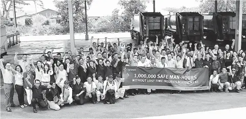  ??  ?? Trienekens Kuching Logistics and Services division claimed a safety milestone when their team reached one million Safe Man-hours of work without any Lost Time Injury (LTI).
