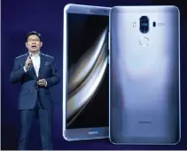  ??  ?? CEO of Huawei Consumer Business Group Richard Yu delivers a keynote address at CES 2017 at The Venetian Las Vegas on Jan. 5 in Las Vegas, Nevada.