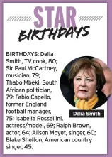  ??  ?? Delia Smith