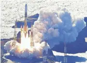  ?? /Kyodo/Reuters ?? New moon mission: Fifty-five years after the first moon landings there is a spate of moon landings over the past year. Here, Japan’s moon lander is launched on September 7 2023.