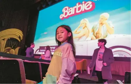  ?? ?? “They typically don’t even have captions” in theaters, said Oceana Matsumoto, who attended a special open-caption screening of “Barbie” in Los Angeles.