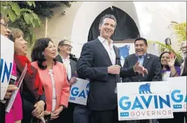  ?? Mel Melcon Los Angeles Times ?? CALIFORNIA’S polarized electorate has blunted the moderating aim of the “toptwo” primary. Democrat Gavin Newsom is likely to finish first in governor’s race.