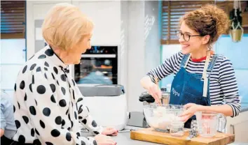  ??  ?? Mary Berry with one of the contestant­s in Britain’s Best Home Cook.