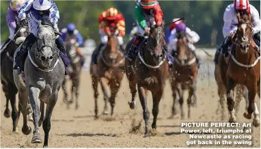  ??  ?? PICTURE PERFECT: Art Power, left, triumphs at Newcastle as racing got back in the swing