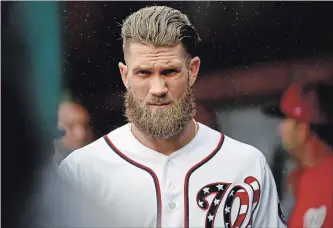  ?? KATHERINE FREY THE WASHINGTON POST ?? Bryce Harper declined the Washington Nationals’ 10-year, US$300-million offer, which materializ­ed at the end of September and would have been the largest free agent deal in the history of U.S. sports.