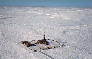  ?? SOURCE: CONOCOPHIL­LIPS VIA AP ?? An explorator­y drilling camp at the proposed site of the Willow oil project on Alaska’s North Slope in 2019.