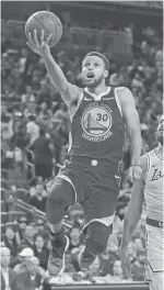  ?? JOHN LOCHER/AP FILE PHOTO ?? Warriors guard Stephen Curry leads a roster of five All-Stars that may only be together for one season.