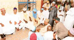  ?? PHOTO: Hameed Oyegbade Ife ?? From left: Former governor of Kano State, Senator Rabiu Musa Kwankwaso; Governor Rauf Aregbesola of Osun State; Seriki Hausa Sabo Ile-Ife, Alhaji Mamuda Madagadi; Seriki Hausa Sabo Ondo State, Alhaji AbdulSalam Abubakar; Seriki Hausa Sabo Garage Olode,...