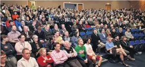  ?? PHOTOS: GREGOR RICHARDSON ?? Not impressed . . . Dunedin secondary school teachers gather at the Otago Boys’ High School auditorium to vote on the Government’s latest pay offer.