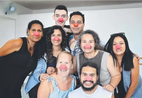  ?? Picture: PAUL FURSE/FRONTROW FOTO ?? CLOWNING AROUND: (Back, from left) Fiona Wirrer-George, Rita Pryce, student Riley Jeffery, Mark Sheppard, Merindi Schrieber and Yvette Walker, and (front) Nadine McDonald-Dowd and Leonard Donahue.