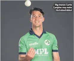  ??  ?? Big chance: Curtis Campher may make
his Ireland debut