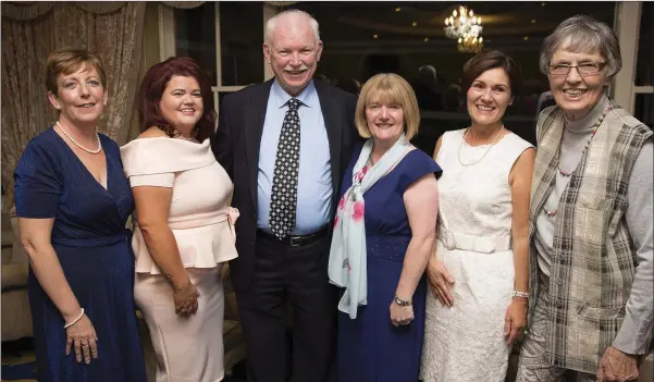  ??  ?? Eamonn McCann with Helen Howes, Helen O’Brien, Angela McCann, Adrienne Byrne and Aileen Cussen at the People of the Year Awards at the Glenview Hotel.