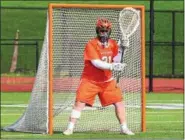  ?? AUSTIN HERTZOG - DIGITAL FIRST MEDIA FILE ?? Perkiomen Valley goalie Rob Farrington came up big in the second half of the Vikings’ district playoff win over North Penn Thursday.