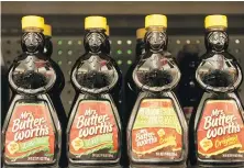  ?? THE ASSOCIATED PRESS ?? Chicago-based Conagra Brands, which makes Mrs. Butterwort­h’s syrup, said its female-shaped bottles are intended to evoke a loving grandmothe­r. But the company said it can understand that the packaging could be misinterpr­eted.