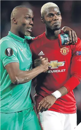  ??  ?? ■Paul Pogba with his brother, and St Etienne star, Florentin in midweek.
