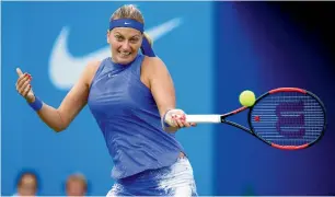  ?? Reuters ?? Petra Kvitova plays a shot against Lucie Safarova. —