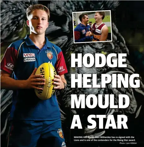  ?? Photo: Liam Kidston ?? MAKING HIS MARK: Alex Witherden has re-signed with the Lions and is one of the contenders for the Rising Star award.