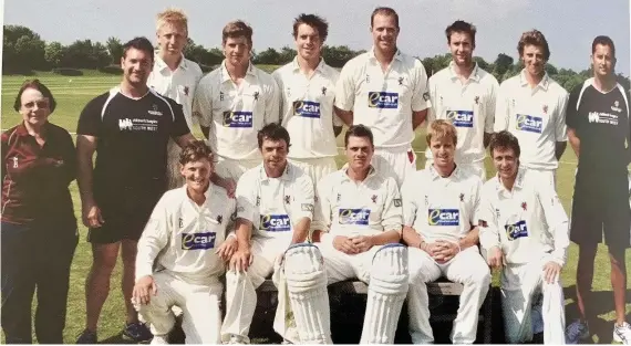  ??  ?? Somerset Second XI 2010, back row, from left, Polly Rhodes (scorer), Darren Veness (strength & conditioni­ng coach), James Hayman, Craig Meschede, Adam Dibble, David Stiff, Andrew Tye, Chris Jones, Jason Kerr (coach). Front row, from left, Max Waller, Michael Munday, Robin Lett, Nick Compton, Devon Conway