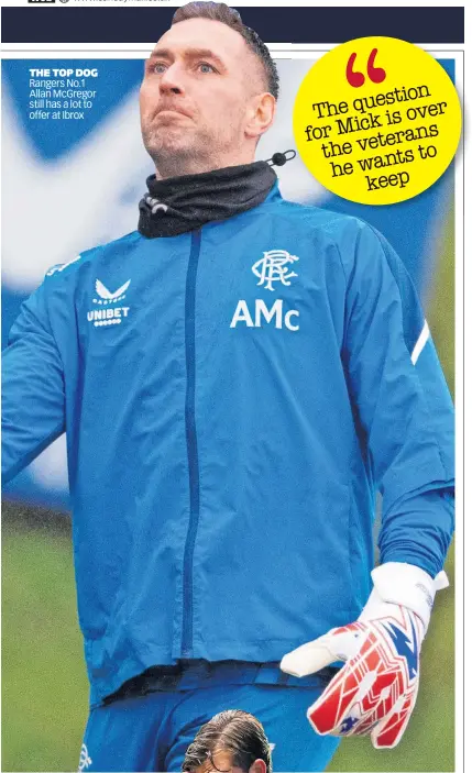  ?? ?? THE TOP DOG Rangers No.1 Allan McGregor still has a lot to offer at Ibrox