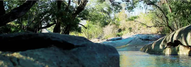  ??  ?? Die Canjilones des Flusses Máximo laden zu einem Süßwasserb­ad nach stundenlan­gem Strandaufe­nthalt ein