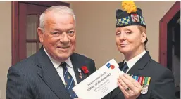  ?? Picture: Dougie Nicolson. ?? Charlie Brown, seen with wife Margaret, said “hopefully from now on Angus Alive, Poppy Scotland and Royal British Legion Scotland can work hand in hand”.