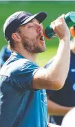  ?? ?? Cam Guthrie at Geelong Cats training. Picture: Alison Wynd