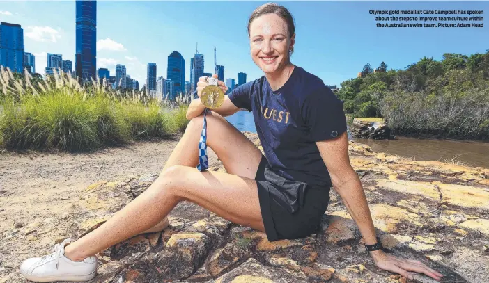  ?? ?? Olympic gold medallist Cate Campbell has spoken about the steps to improve team culture within the Australian swim team. Picture: Adam Head