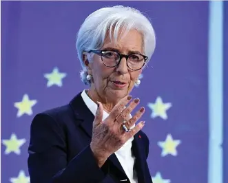  ?? ?? Christine Lagarde, presidenta del BCE.