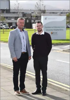  ?? Cllr Damian Quigg and Cllr John Francis Flynn outside UHK in Tralee. Photo by Domnick Walsh ??