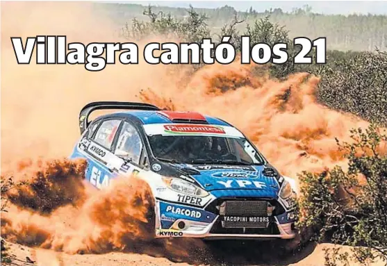  ?? (PRENSA RALLY ARGENTINO) ?? Recompensa. Villagra cedió por cuatro temporadas el título argentino a manos de Ligato. Ayer “el Coyote” volvió a festejar.